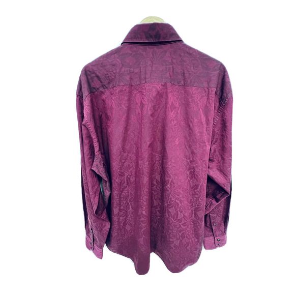 Robert Graham XXL Dark Patterned Purple Prp Button Up Long Sleeve Shirt Cotton - Picture 7 of 8